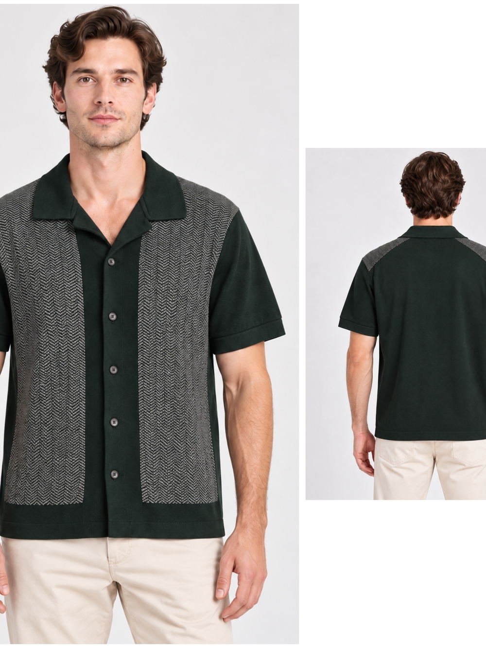 Ben Sherman Buttondown Knit Shirt, SMALL